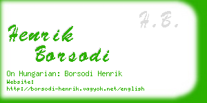 henrik borsodi business card